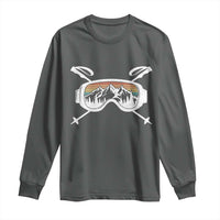 Ski Goggles Mountain Snow Skiing Retro Winter Vacation Long Sleeve Shirt - Wonder Print Shop