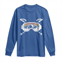 Ski Goggles Mountain Snow Skiing Retro Winter Vacation Long Sleeve Shirt - Wonder Print Shop