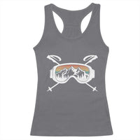 Ski Goggles Mountain Snow Skiing Retro Winter Vacation Racerback Tank Top - Wonder Print Shop