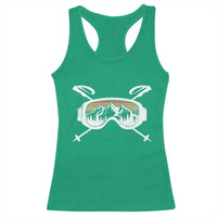Ski Goggles Mountain Snow Skiing Retro Winter Vacation Racerback Tank Top - Wonder Print Shop