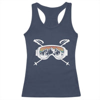 Ski Goggles Mountain Snow Skiing Retro Winter Vacation Racerback Tank Top - Wonder Print Shop
