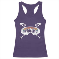 Ski Goggles Mountain Snow Skiing Retro Winter Vacation Racerback Tank Top - Wonder Print Shop