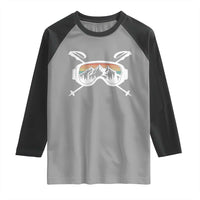 Ski Goggles Mountain Snow Skiing Retro Winter Vacation Raglan Shirt - Wonder Print Shop