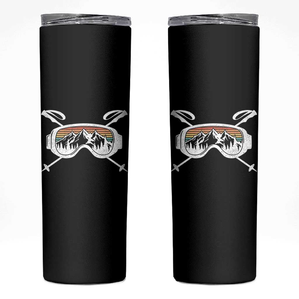 Ski Goggles Mountain Snow Skiing Retro Winter Vacation Skinny Tumbler - Wonder Print Shop