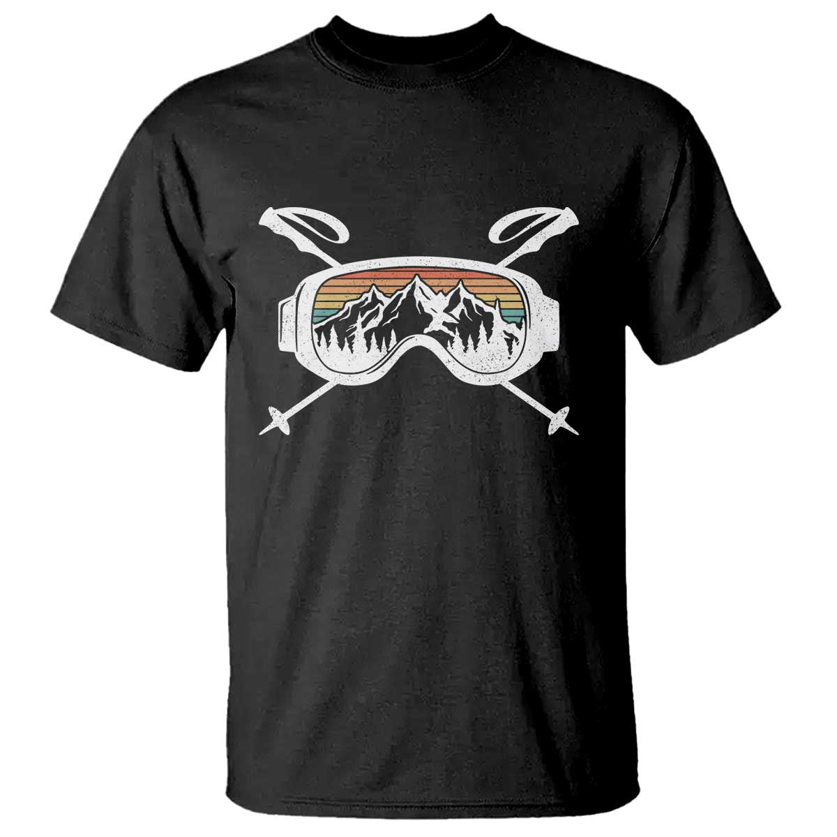 Ski Goggles Mountain Snow Skiing Retro Winter Vacation T Shirt - Wonder Print Shop