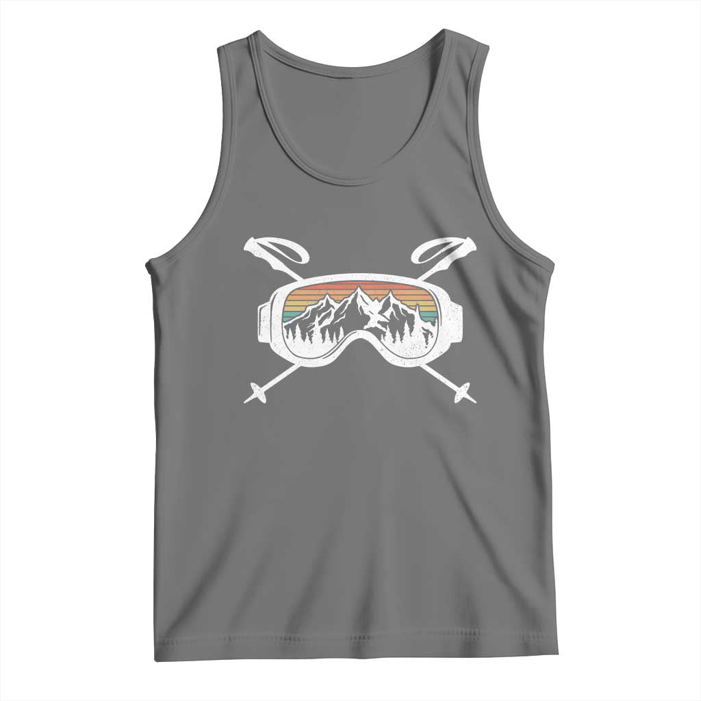 Ski Goggles Mountain Snow Skiing Retro Winter Vacation Tank Top - Wonder Print Shop