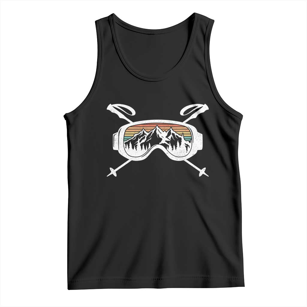 Ski Goggles Mountain Snow Skiing Retro Winter Vacation Tank Top - Wonder Print Shop