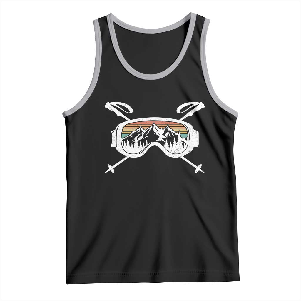 Ski Goggles Mountain Snow Skiing Retro Winter Vacation Tank Top - Wonder Print Shop