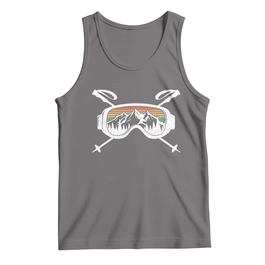 Ski Goggles Mountain Snow Skiing Retro Winter Vacation Tank Top - Wonder Print Shop