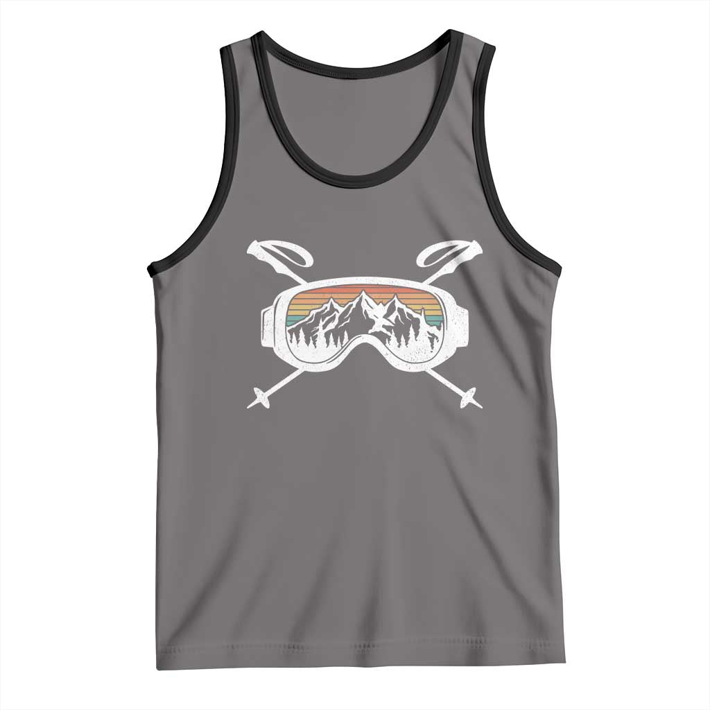 Ski Goggles Mountain Snow Skiing Retro Winter Vacation Tank Top - Wonder Print Shop