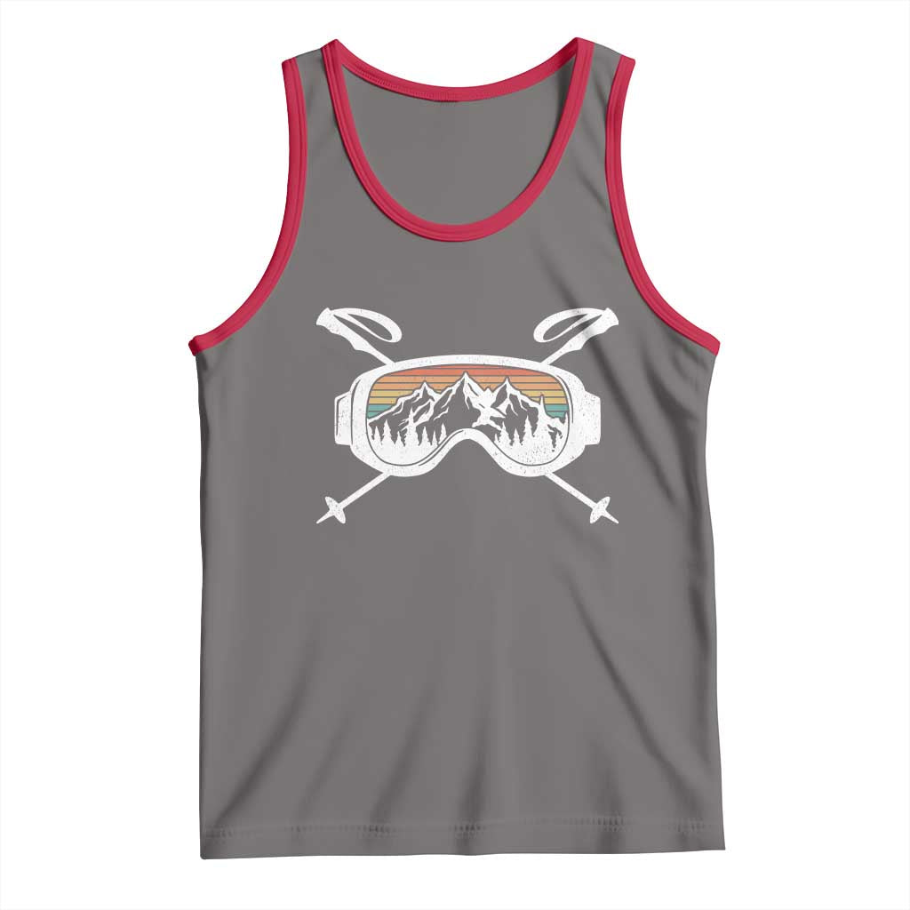 Ski Goggles Mountain Snow Skiing Retro Winter Vacation Tank Top - Wonder Print Shop