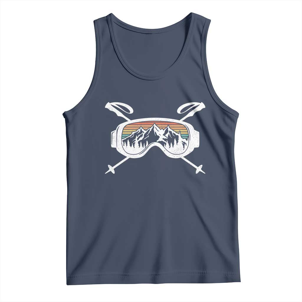 Ski Goggles Mountain Snow Skiing Retro Winter Vacation Tank Top - Wonder Print Shop