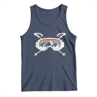 Ski Goggles Mountain Snow Skiing Retro Winter Vacation Tank Top - Wonder Print Shop