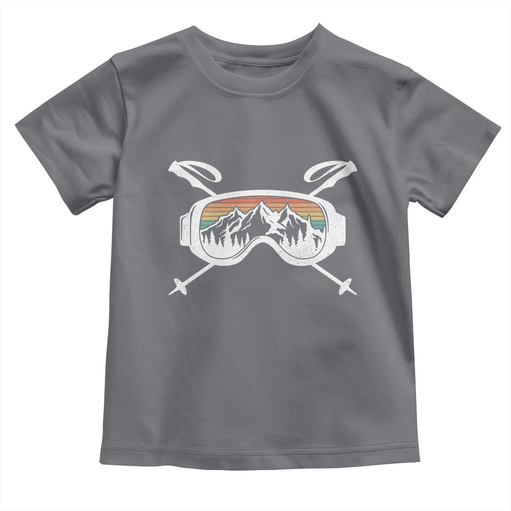 Ski Goggles Mountain Snow Skiing Retro Winter Vacation Toddler T Shirt - Wonder Print Shop