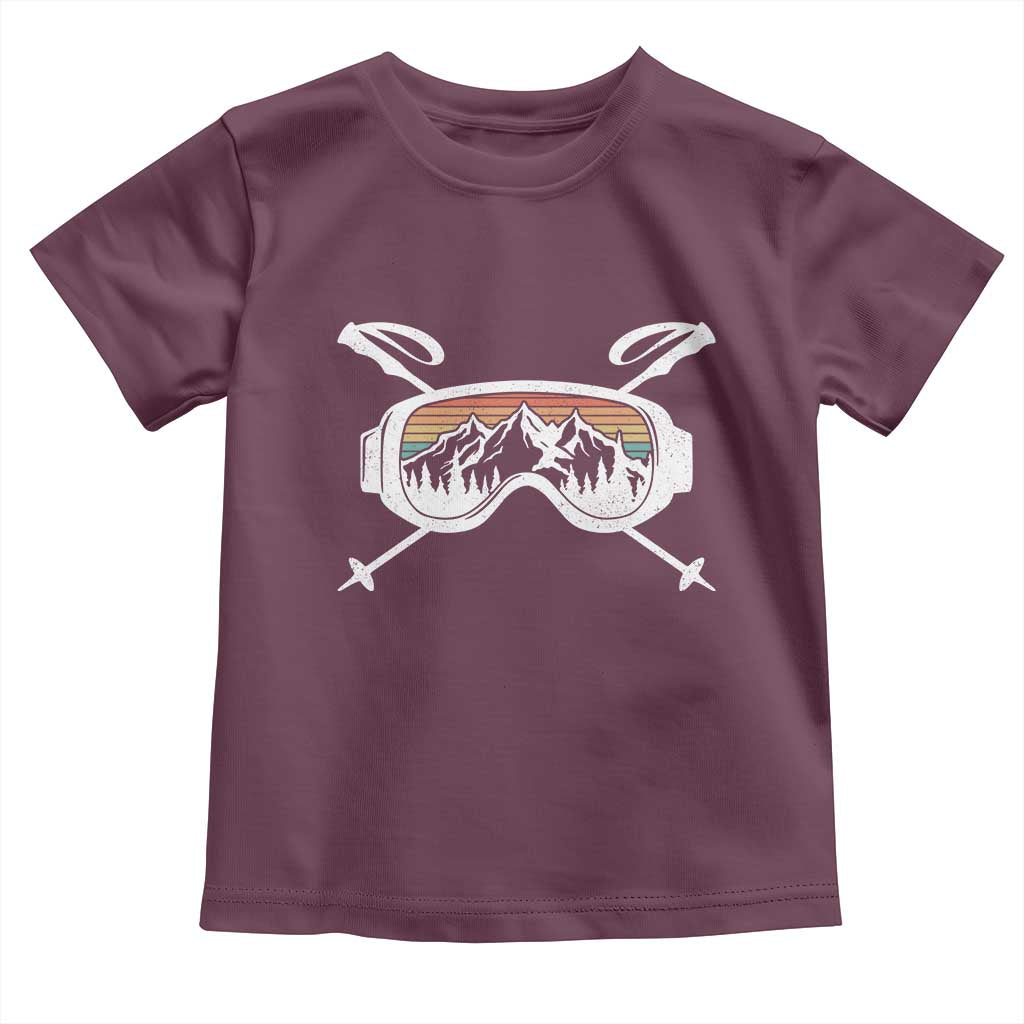 Ski Goggles Mountain Snow Skiing Retro Winter Vacation Toddler T Shirt - Wonder Print Shop