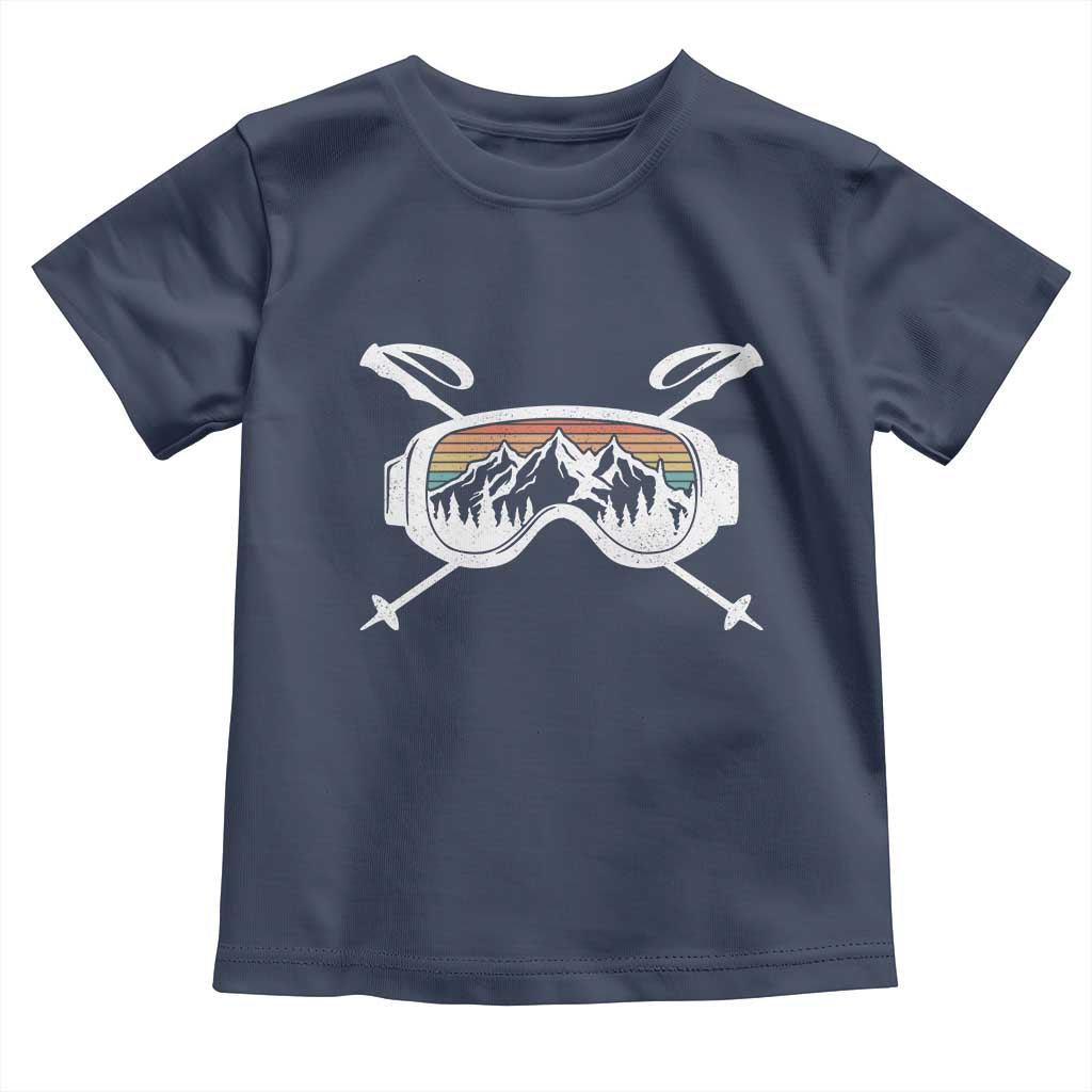 Ski Goggles Mountain Snow Skiing Retro Winter Vacation Toddler T Shirt - Wonder Print Shop