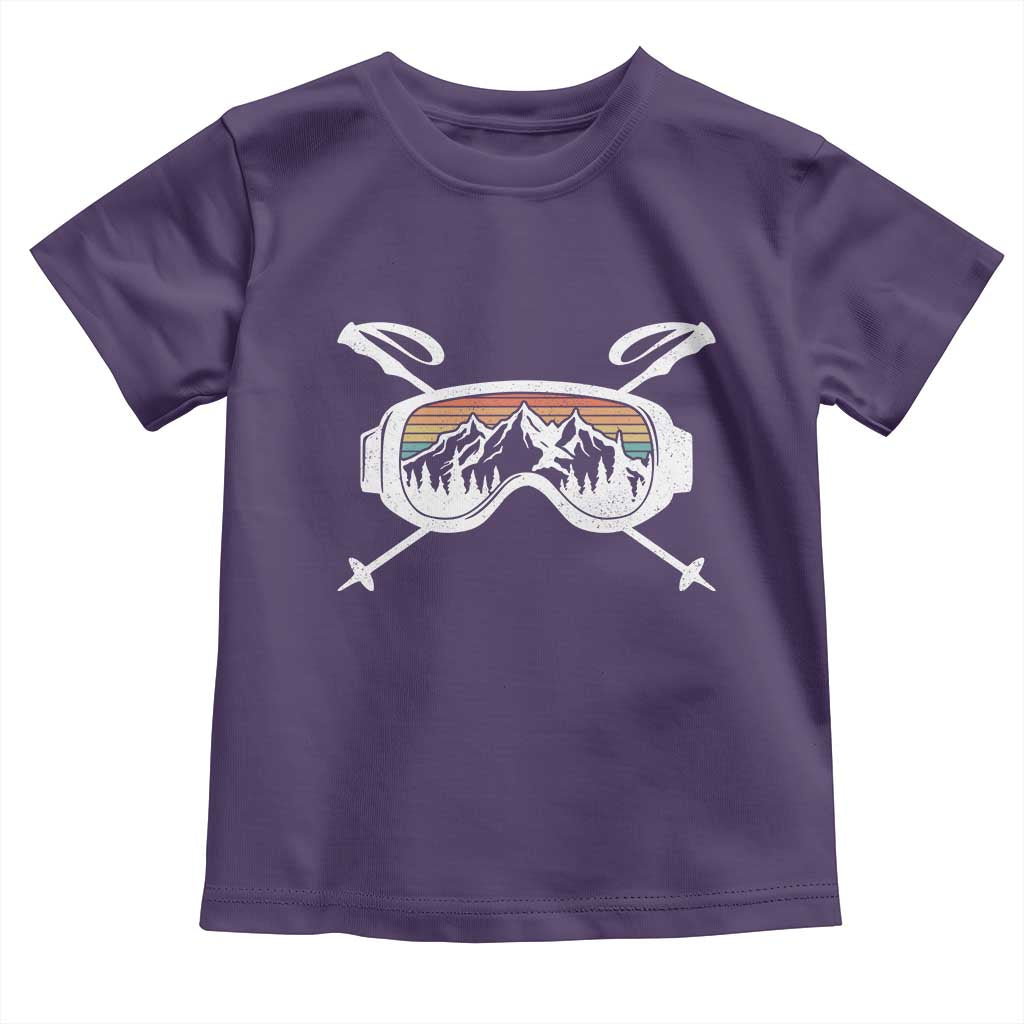 Ski Goggles Mountain Snow Skiing Retro Winter Vacation Toddler T Shirt - Wonder Print Shop