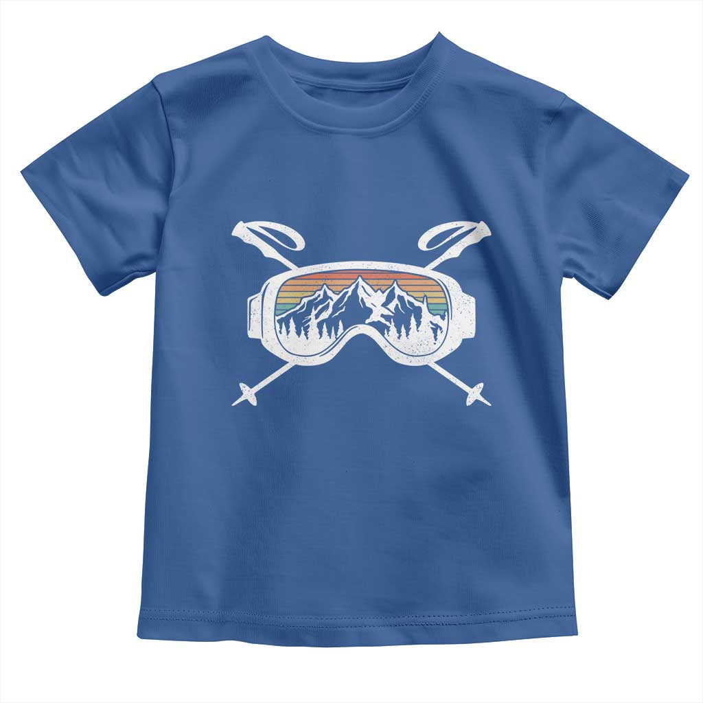 Ski Goggles Mountain Snow Skiing Retro Winter Vacation Toddler T Shirt - Wonder Print Shop