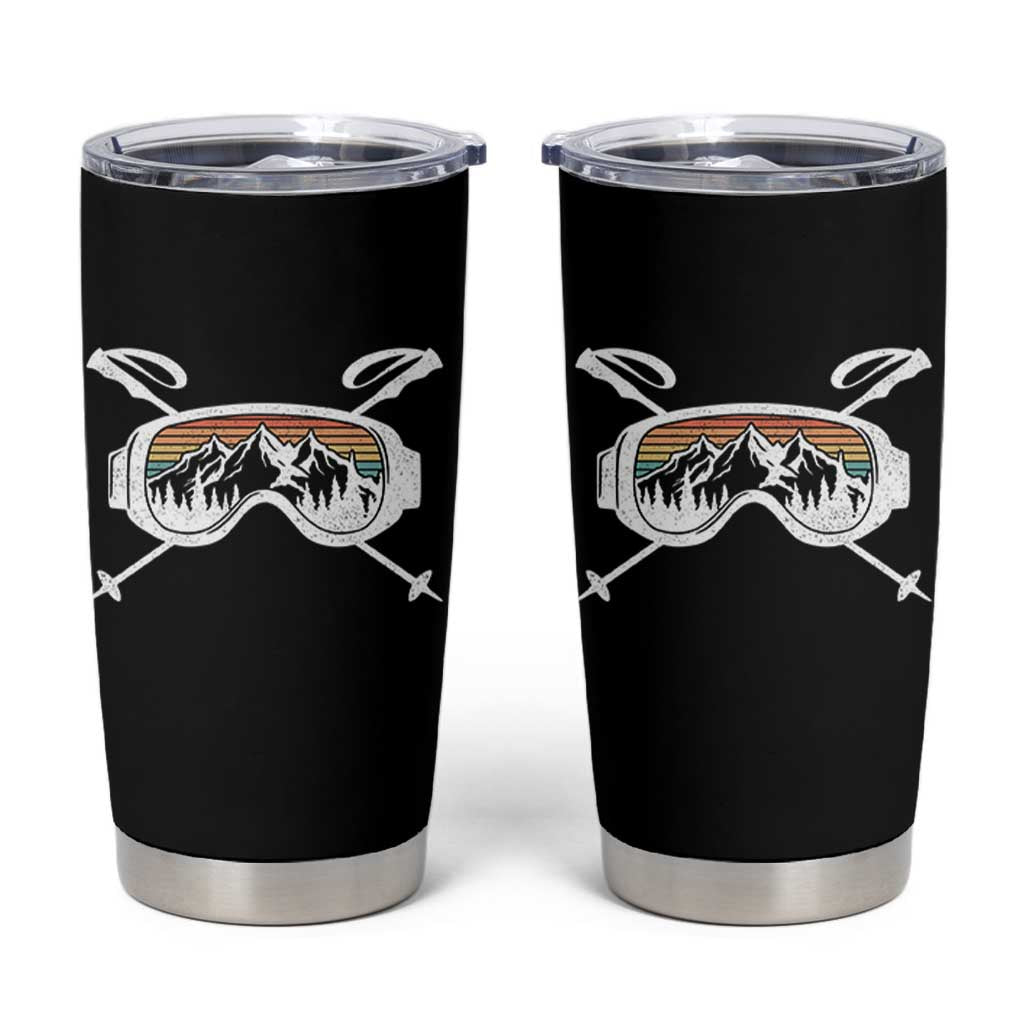 Ski Goggles Mountain Snow Skiing Retro Winter Vacation Tumbler Cup - Wonder Print Shop