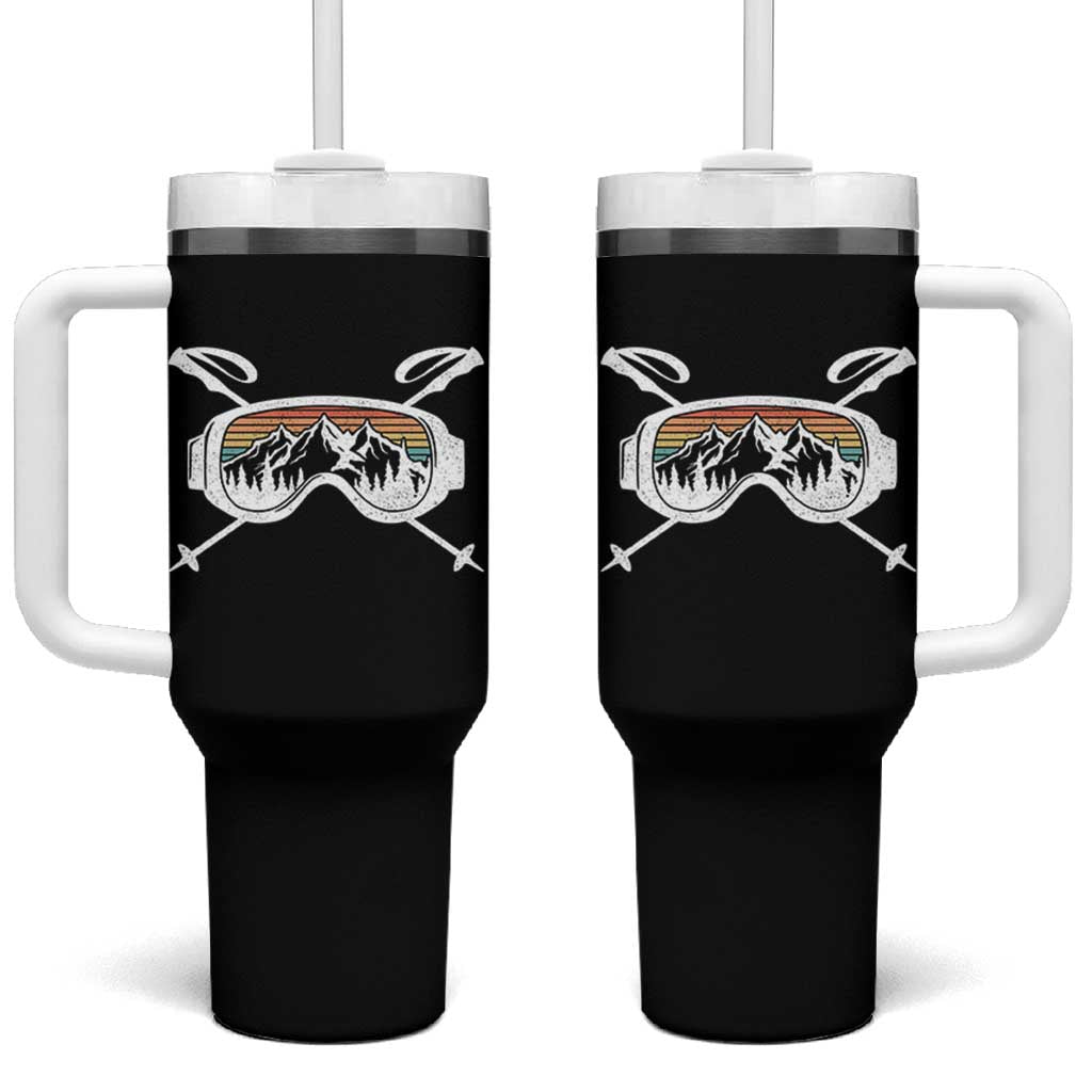 Ski Goggles Mountain Snow Skiing Retro Winter Vacation Tumbler With Handle - Wonder Print Shop