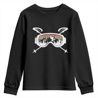 Ski Goggles Mountain Snow Skiing Retro Winter Vacation Youth Sweatshirt - Wonder Print Shop