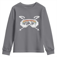 Ski Goggles Mountain Snow Skiing Retro Winter Vacation Youth Sweatshirt - Wonder Print Shop
