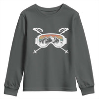 Ski Goggles Mountain Snow Skiing Retro Winter Vacation Youth Sweatshirt - Wonder Print Shop