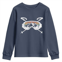 Ski Goggles Mountain Snow Skiing Retro Winter Vacation Youth Sweatshirt - Wonder Print Shop