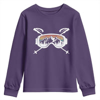 Ski Goggles Mountain Snow Skiing Retro Winter Vacation Youth Sweatshirt - Wonder Print Shop