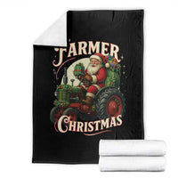 Funny Farmer Christmas Xmas Santa Farm Tractor Throw Blanket - Wonder Print Shop