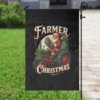 Funny Farmer Christmas Xmas Santa Farm Tractor Garden Flag - Wonder Print Shop