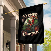 Funny Farmer Christmas Xmas Santa Farm Tractor Garden Flag - Wonder Print Shop