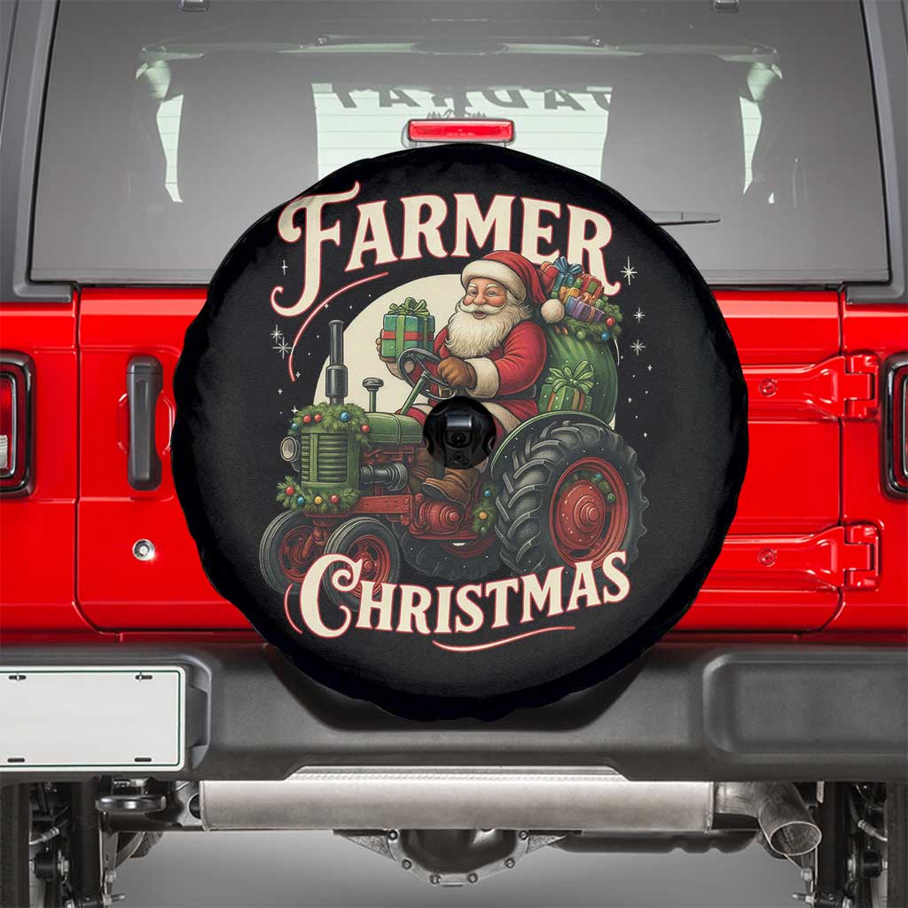 Funny Farmer Christmas Xmas Santa Farm Tractor Spare Tire Cover - Wonder Print Shop