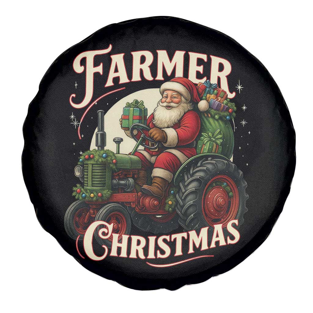 Funny Farmer Christmas Xmas Santa Farm Tractor Spare Tire Cover - Wonder Print Shop
