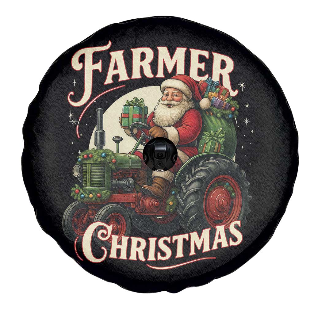 Funny Farmer Christmas Xmas Santa Farm Tractor Spare Tire Cover - Wonder Print Shop