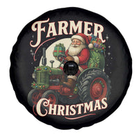 Funny Farmer Christmas Xmas Santa Farm Tractor Spare Tire Cover - Wonder Print Shop