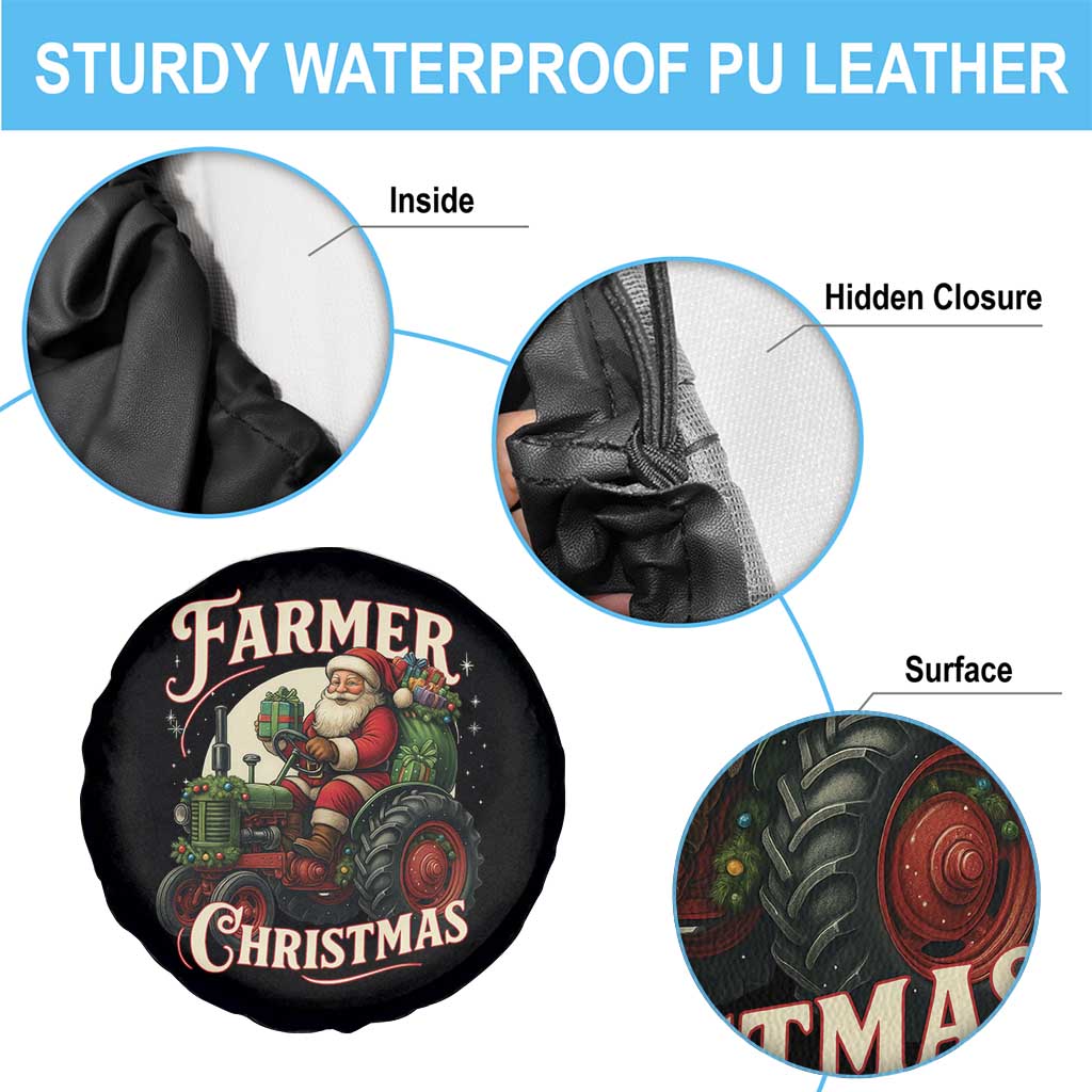 Funny Farmer Christmas Xmas Santa Farm Tractor Spare Tire Cover - Wonder Print Shop