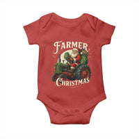 Funny Farmer Christmas Xmas Santa Farm Tractor Baby Onesie - Wonder Print Shop