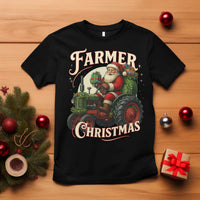 Funny Farmer Christmas Xmas Santa Farm Tractor T Shirt - Wonder Print Shop