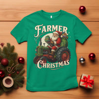 Funny Farmer Christmas Xmas Santa Farm Tractor T Shirt - Wonder Print Shop