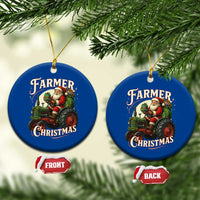 Funny Farmer Christmas Xmas Santa Farm Tractor Ceramic Ornament - Wonder Print Shop