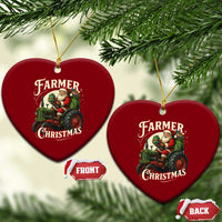 Funny Farmer Christmas Xmas Santa Farm Tractor Ceramic Ornament - Wonder Print Shop