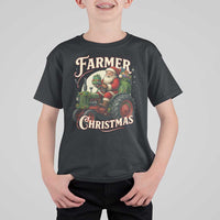 Funny Farmer Christmas Xmas Santa Farm Tractor T Shirt For Kid - Wonder Print Shop