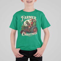 Funny Farmer Christmas Xmas Santa Farm Tractor T Shirt For Kid - Wonder Print Shop