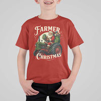 Funny Farmer Christmas Xmas Santa Farm Tractor T Shirt For Kid - Wonder Print Shop