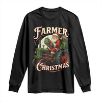 Funny Farmer Christmas Xmas Santa Farm Tractor Long Sleeve Shirt - Wonder Print Shop