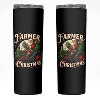 Funny Farmer Christmas Xmas Santa Farm Tractor Skinny Tumbler - Wonder Print Shop