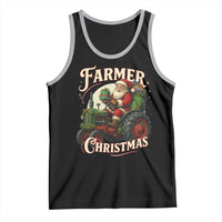 Funny Farmer Christmas Xmas Santa Farm Tractor Tank Top - Wonder Print Shop