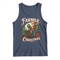 Funny Farmer Christmas Xmas Santa Farm Tractor Tank Top - Wonder Print Shop
