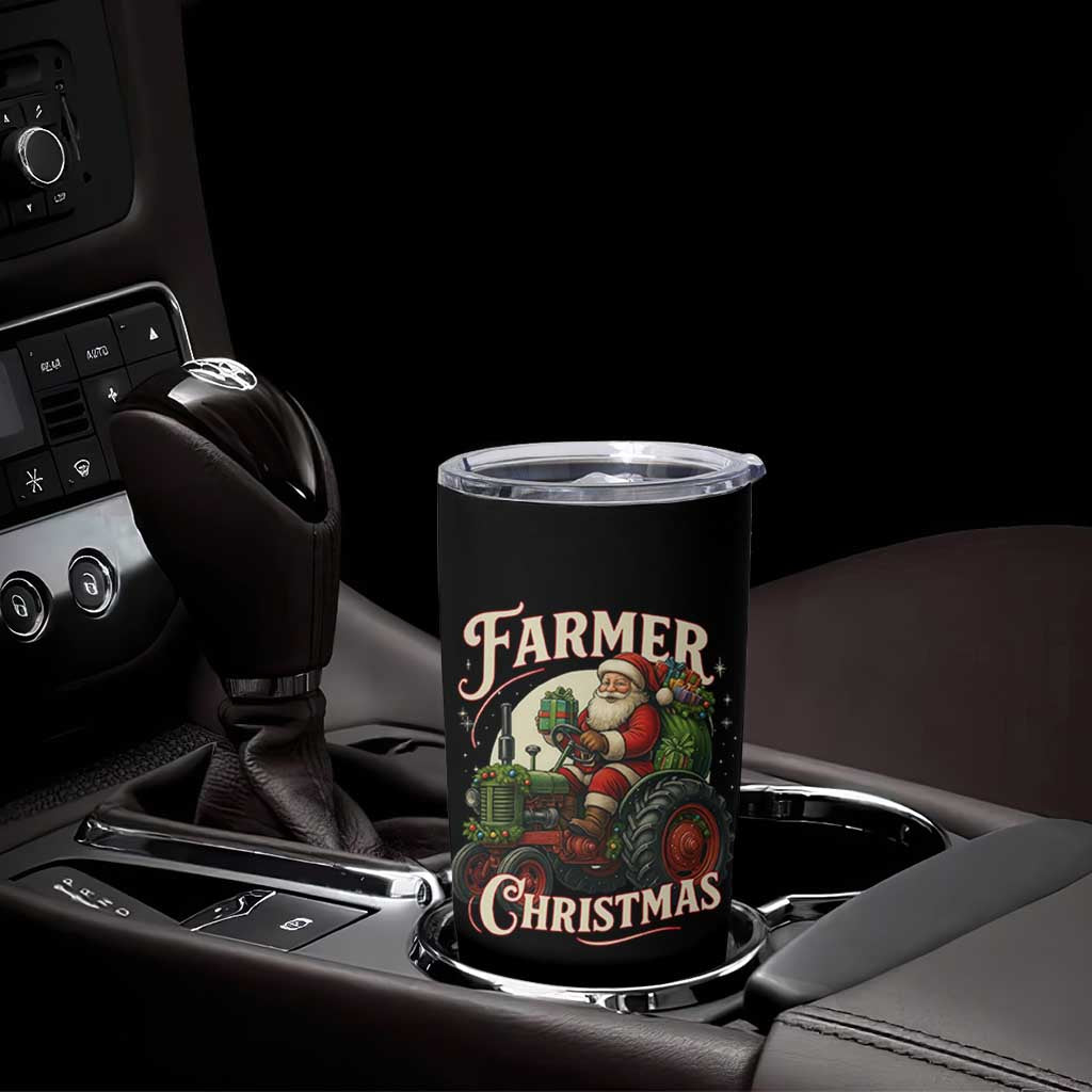 Funny Farmer Christmas Xmas Santa Farm Tractor Tumbler Cup - Wonder Print Shop
